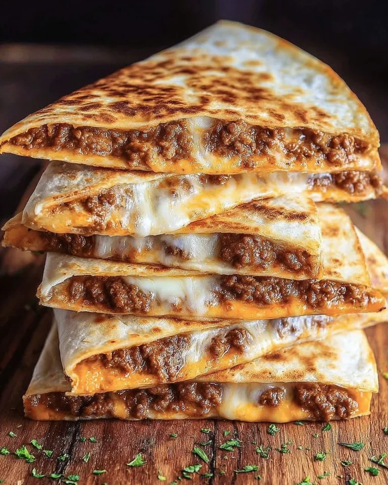 Delicious beef quesadillas served with tangy burger sauce