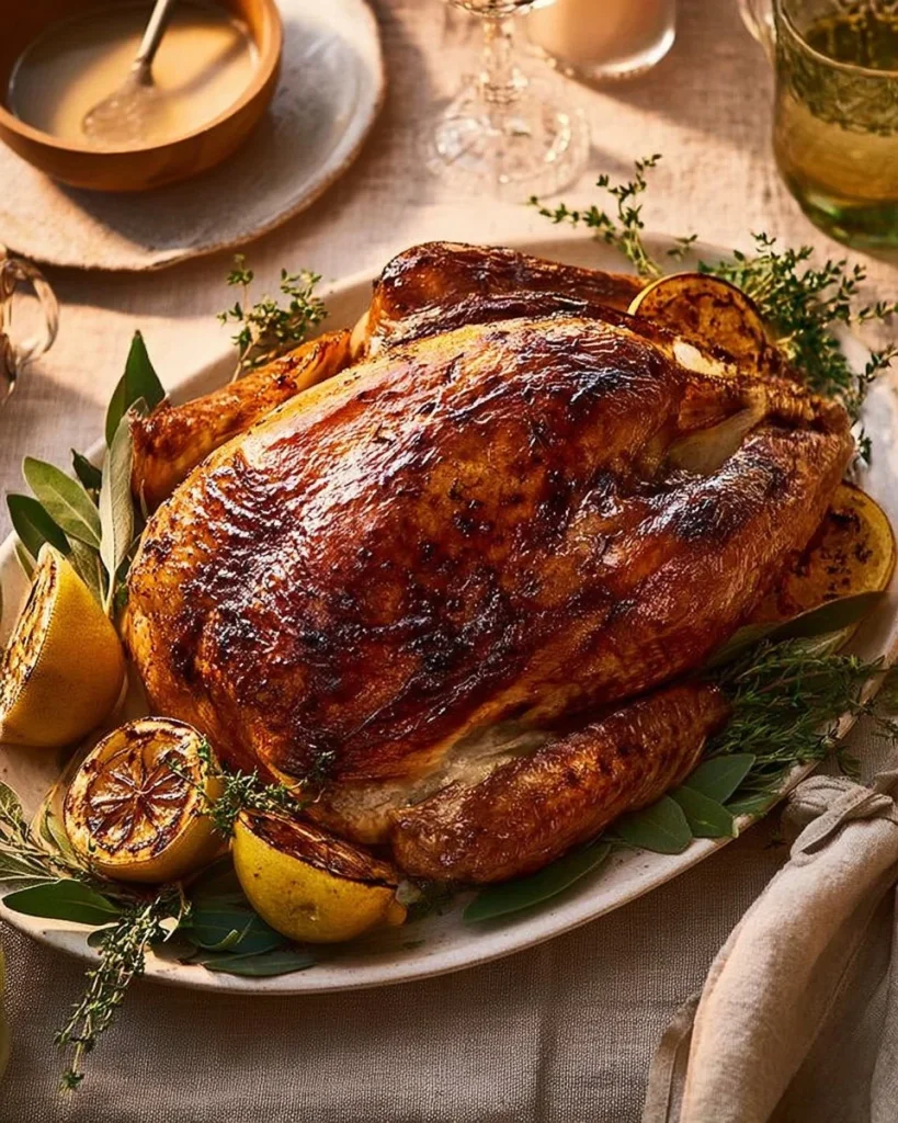 Burnt Lemon and Thyme Butter Turkey Crown recipe for a delicious holiday meal