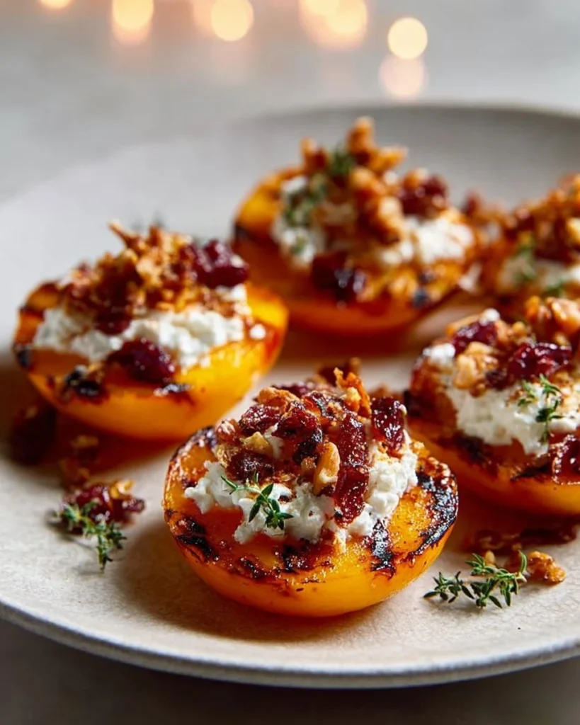 Butternut squash rounds with ricotta, cranberries, and pecan crumble dish