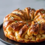 Caramel Apple Brie Crescent Wreath with Maple Glaze