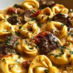 Cheesesteak Tortellini in Rich Provolone Sauce