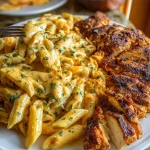 Cheesy Alfredo Garlic Butter Chicken with Penne Pasta Cheesy Alfredo Garlic Butter Chicken with Penne Pasta