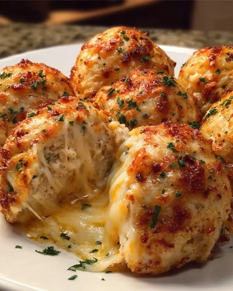Cheesy Ranch Chicken Bombs served on a platter with dipping sauce.