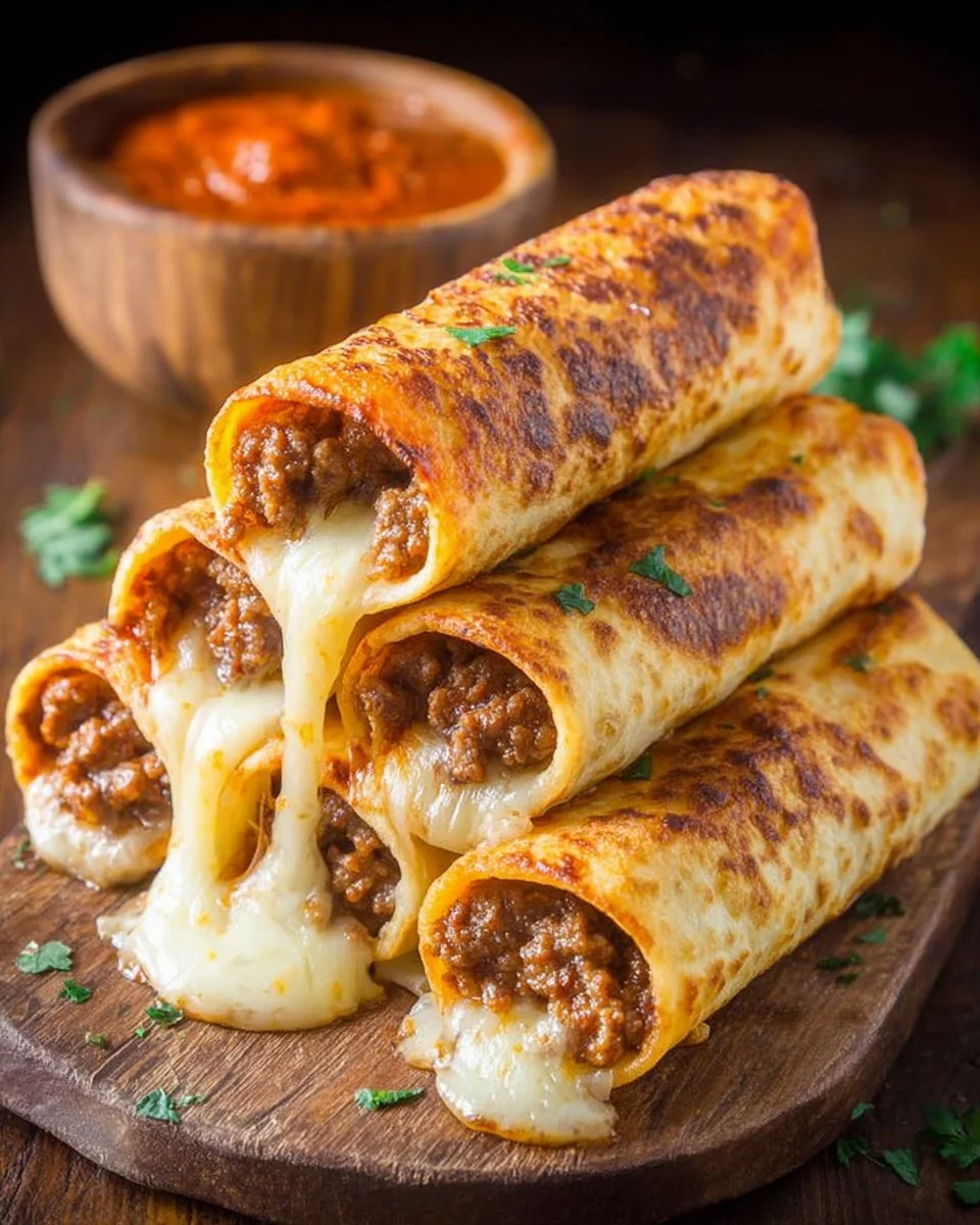 Plate of cheesy taco sticks ready to be served as a snack or appetizer