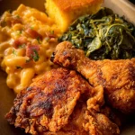 Chicken and Dressing with Macaroni and Cheese