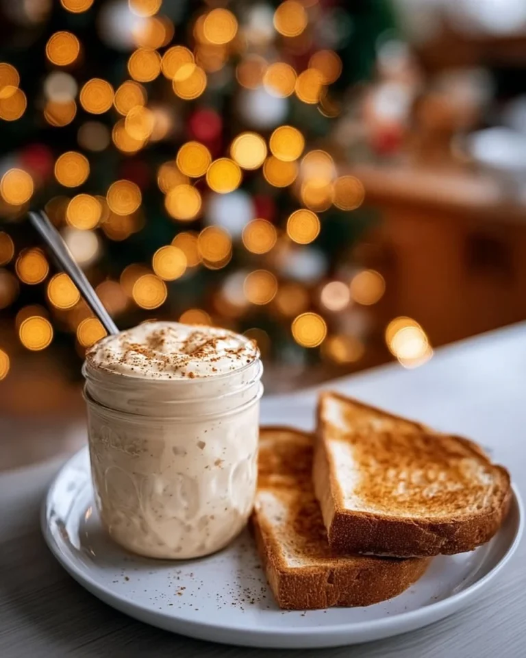 Creamy eggnog spread in a bowl, ready for holiday treats.