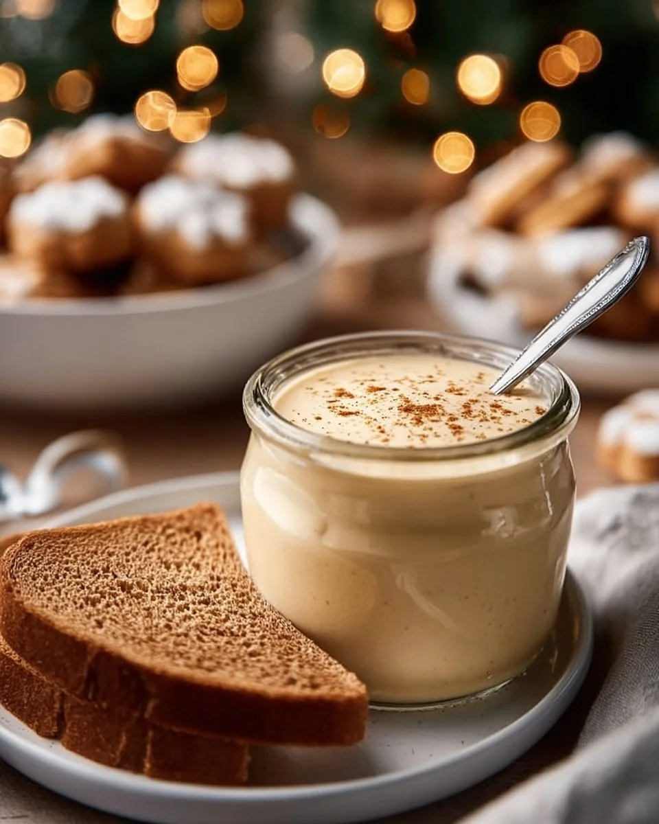 Creamy eggnog spread for holiday desserts and festive gatherings