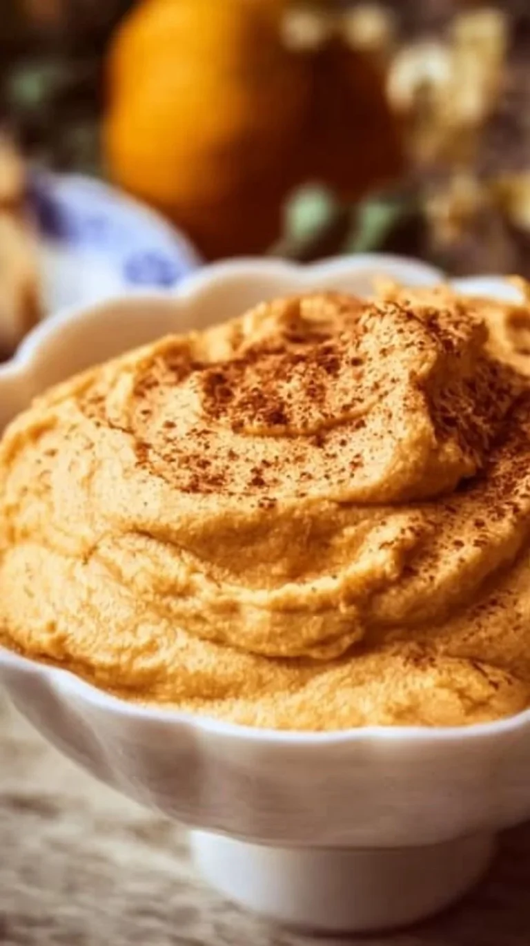 Creamy high-protein pumpkin mousse dessert in a bowl