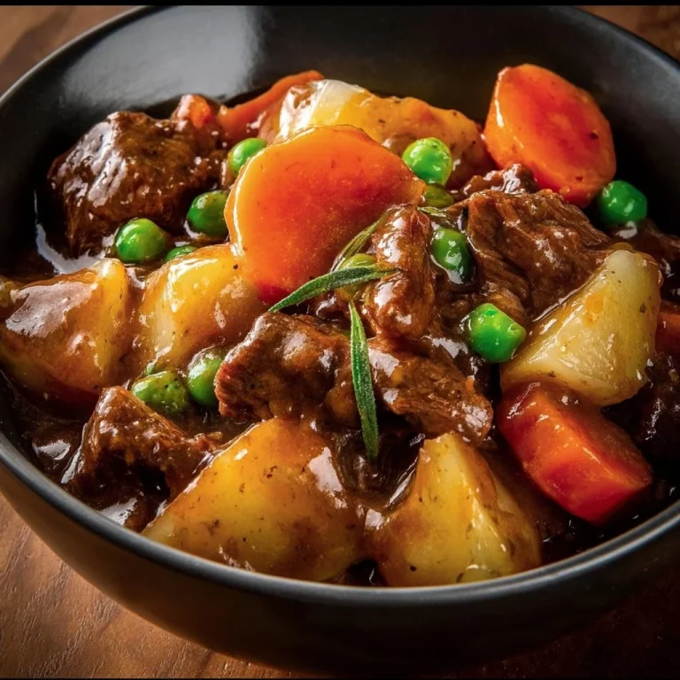 Delicious crockpot beef stew with vegetables and tender meat cooked slowly.