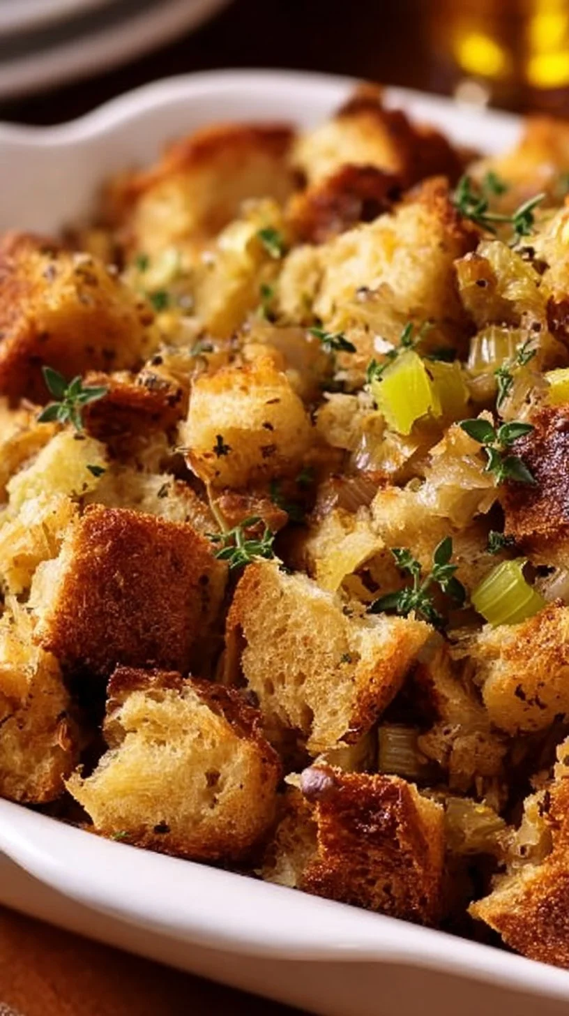 Delicious Thanksgiving stuffing recipe from Grandma, perfect for the holiday table.