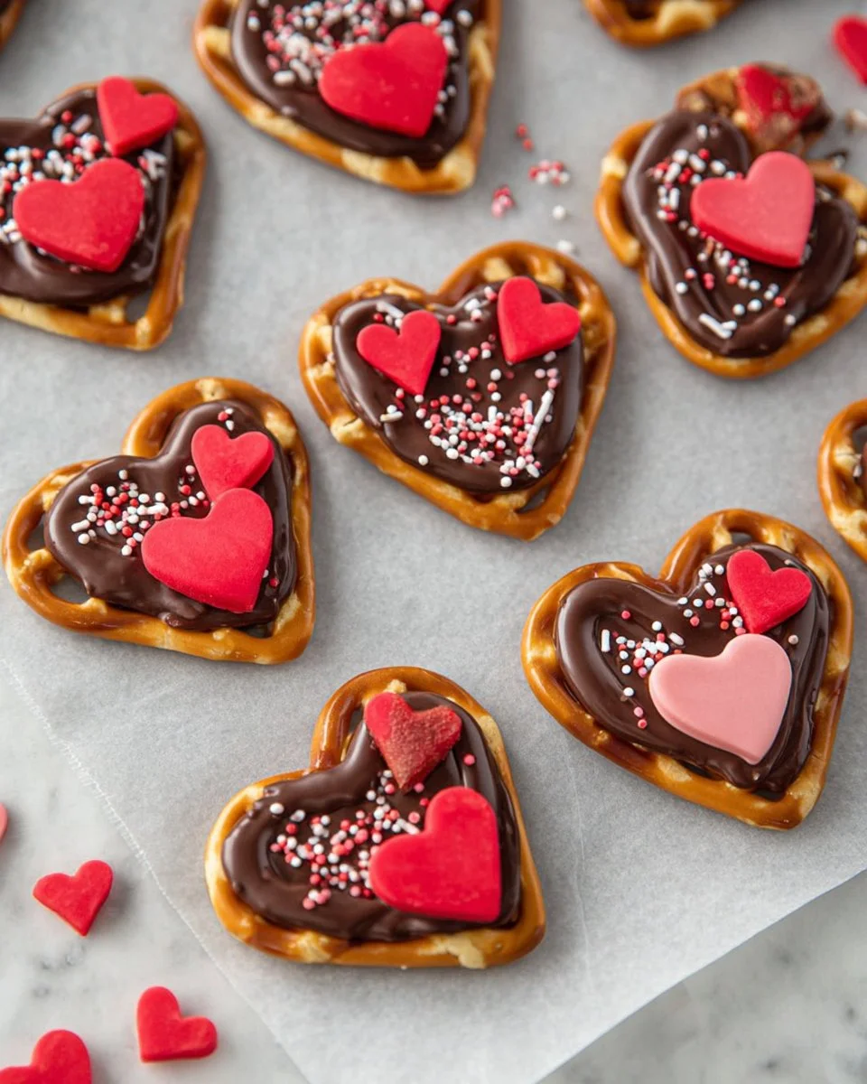Homemade easy heart pretzels shaped for Valentine's Day
