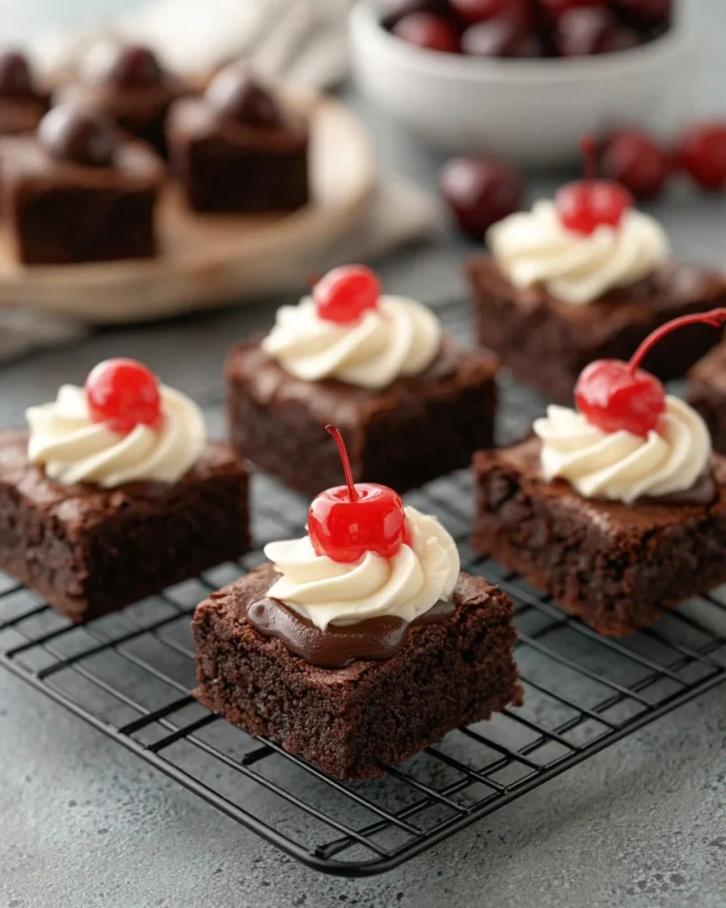 Delicious festive brownies decorated for the holiday season