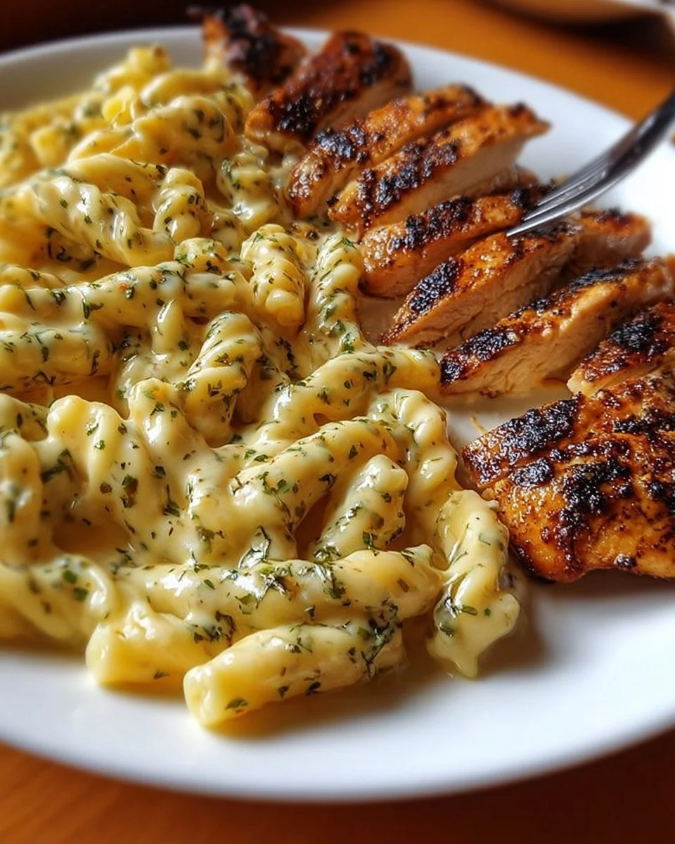 Garlic Butter Chicken Penne with Creamy Parmesan Sauce