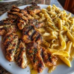 Garlic Butter Chicken Penne with Creamy Parmesan Cheese