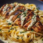 Garlic Butter Chicken with Creamy Ricotta Alfredo Pasta