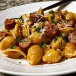 Garlic Butter Sausage Bites with Creamy Parmesan Shells
