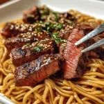 Garlic Butter Steak with Lightning Noodles