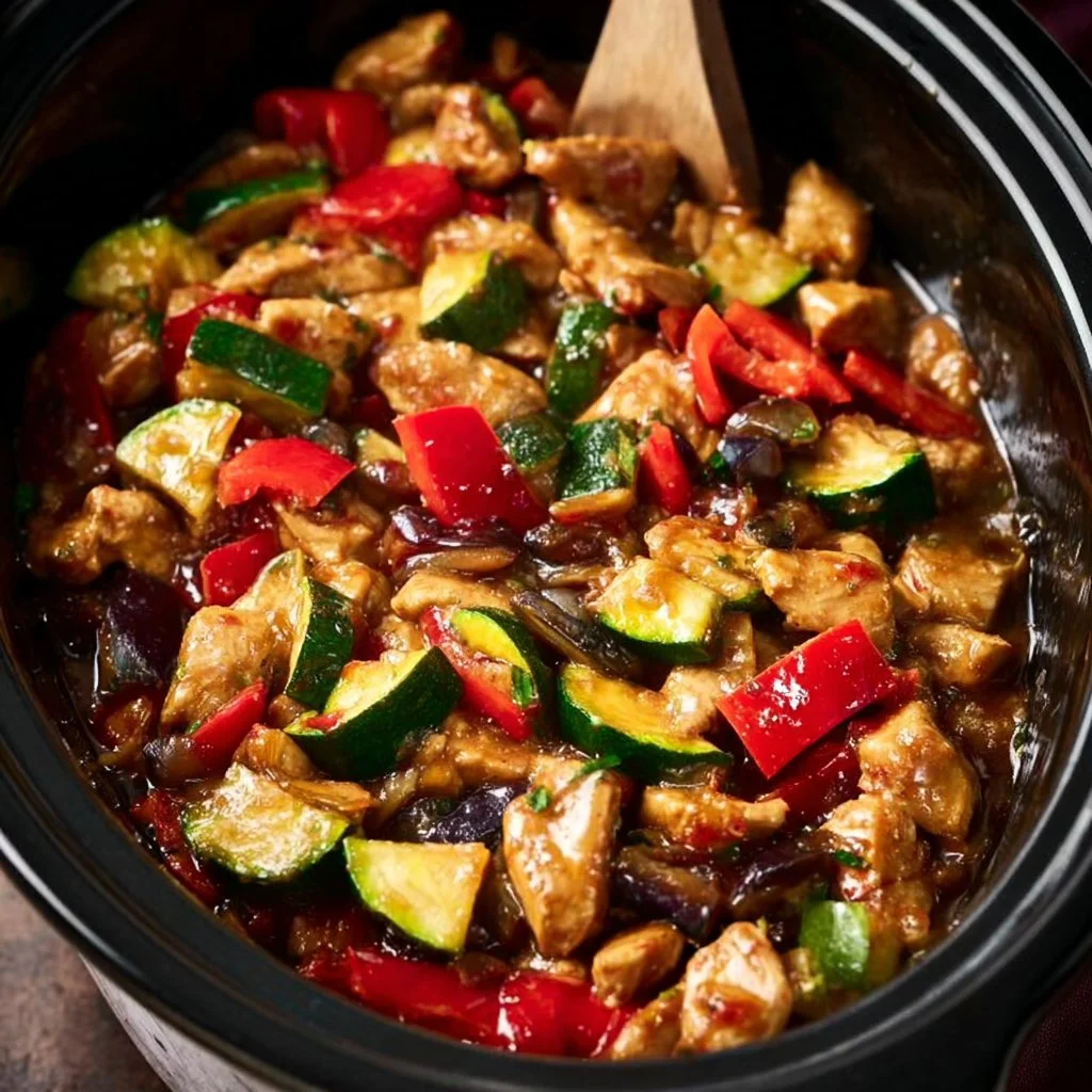 Colorful healthy recipe ingredients like vegetables and grains.