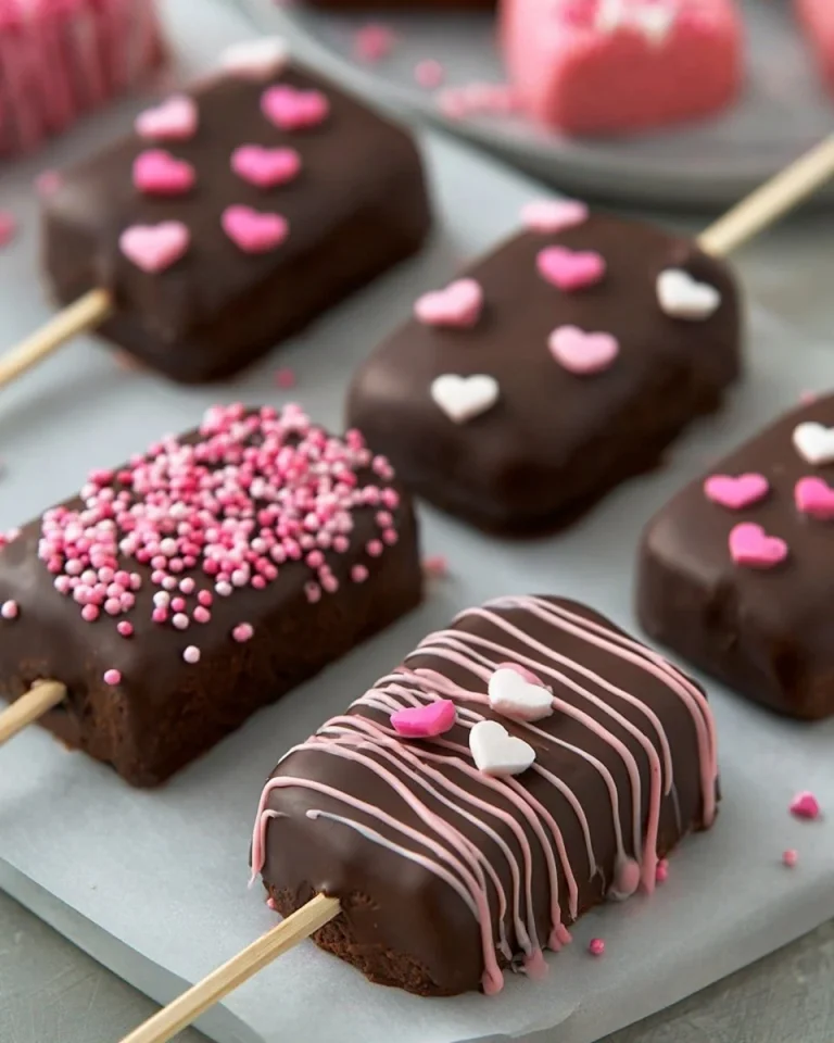 Delicious heart-shaped cake pops beautifully decorated for Valentine's Day