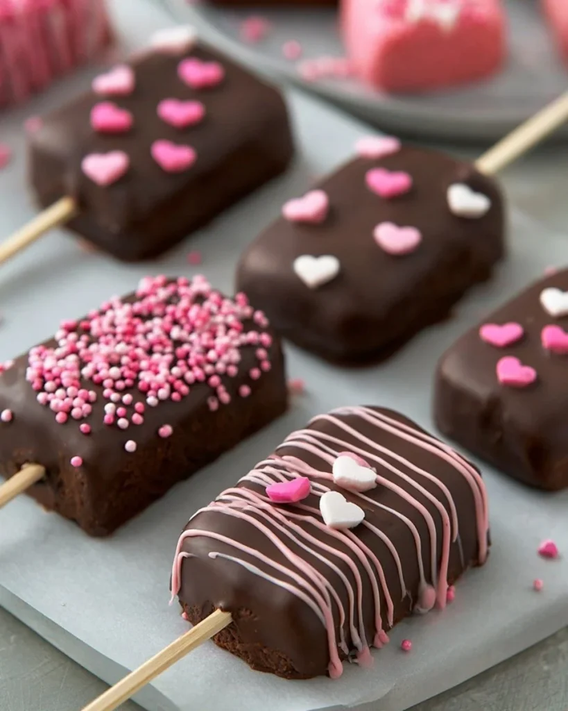 Delicious heart-shaped cake pops beautifully decorated for Valentine's Day