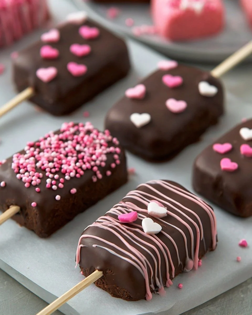 Delicious heart-shaped cake pops beautifully decorated for Valentine's Day