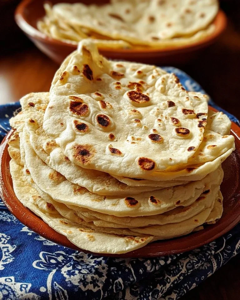 Freshly made homemade flour tortillas ready for serving