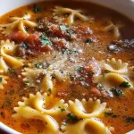 Homemade Lasagna Soup With Bow Tie Pasta Delight