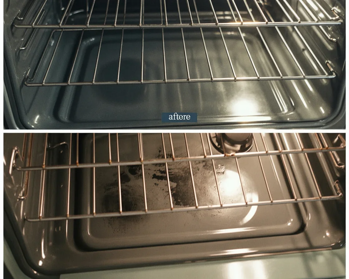 Tips for cleaning your oven with baking soda and vinegar for a spotless finish.