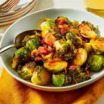 Maple Roasted Brussels Sprouts with Bacon