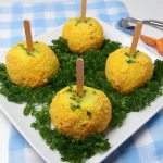 Mini Cheeseball Pumpkins with Caramelized Garlic