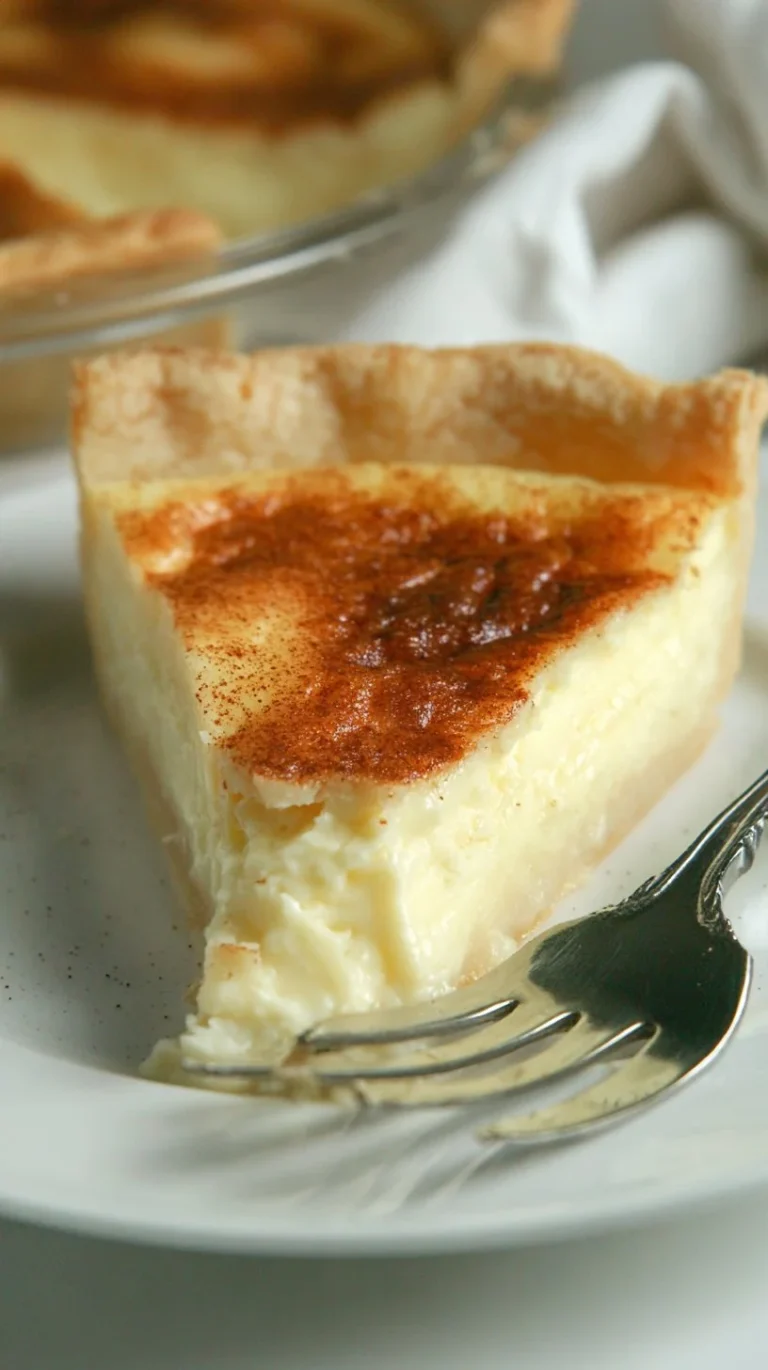 Traditional Old Fashioned Sugar Cream Pie with a creamy filling and flaky crust.