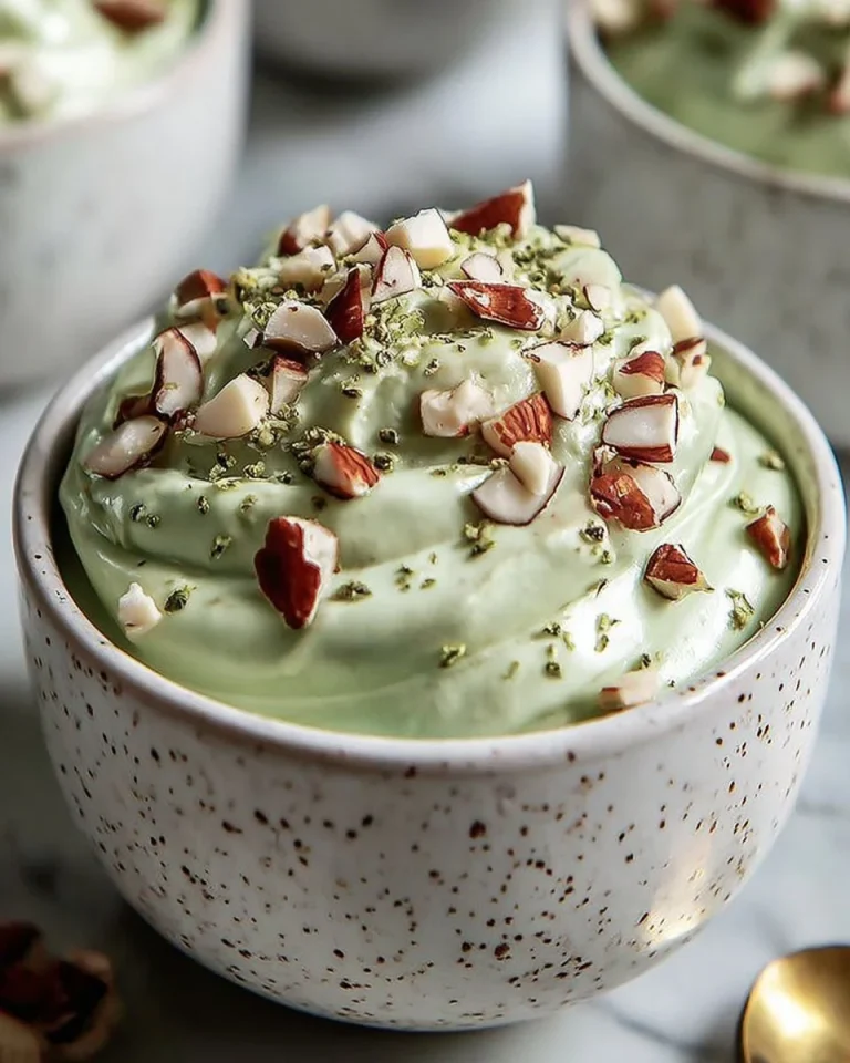 Delicious bowl of Pistachio Pineapple Fluff with garnishes