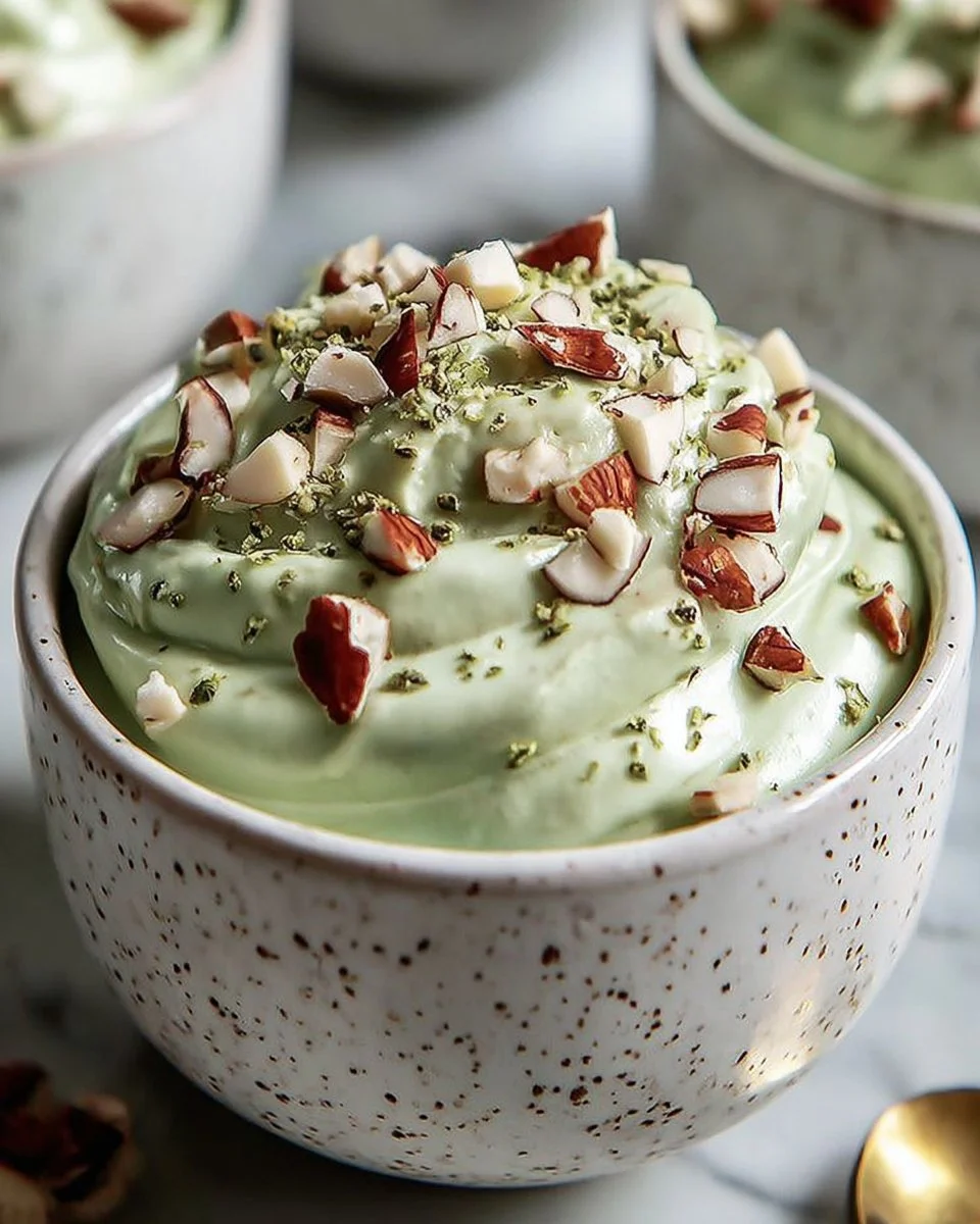Delicious bowl of Pistachio Pineapple Fluff with garnishes