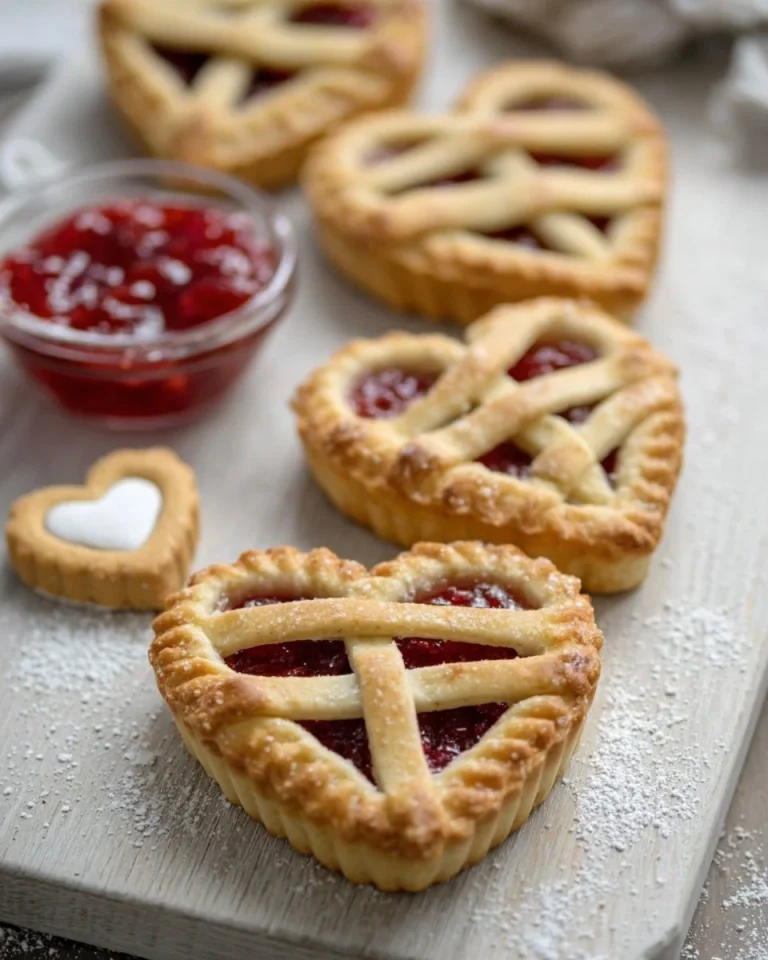 Heart-shaped Linzer cookies with raspberry chia jam filling