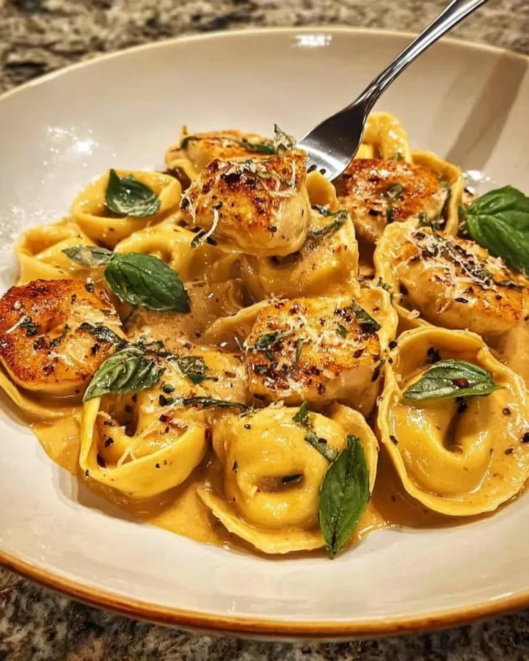 Delicious Rotini Bœuf served with creamy garlic Parmesan sauce