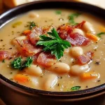 Rustic White Bean and Bacon Soup