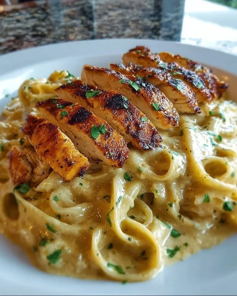 Savory Cajun chicken served on creamy Parmesan linguine