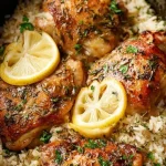 Slow Cooker Lemon Herb Chicken with Fluffy Rice