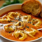 Slow Cooker Tomato Tortellini Soup with Cheddar & Toast Bites Slow Cooker Tomato Tortellini Soup with Cheddar & Toast Bites