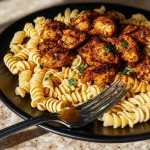 Smoky Cajun Chicken Bites Rotini in Creamy Parmesan