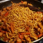 Sticky Chicken with Noodles