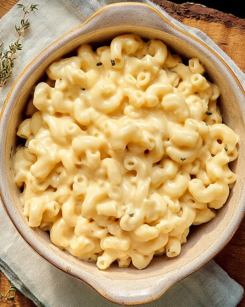 Delicious stove-top macaroni cheese in a creamy cheese sauce