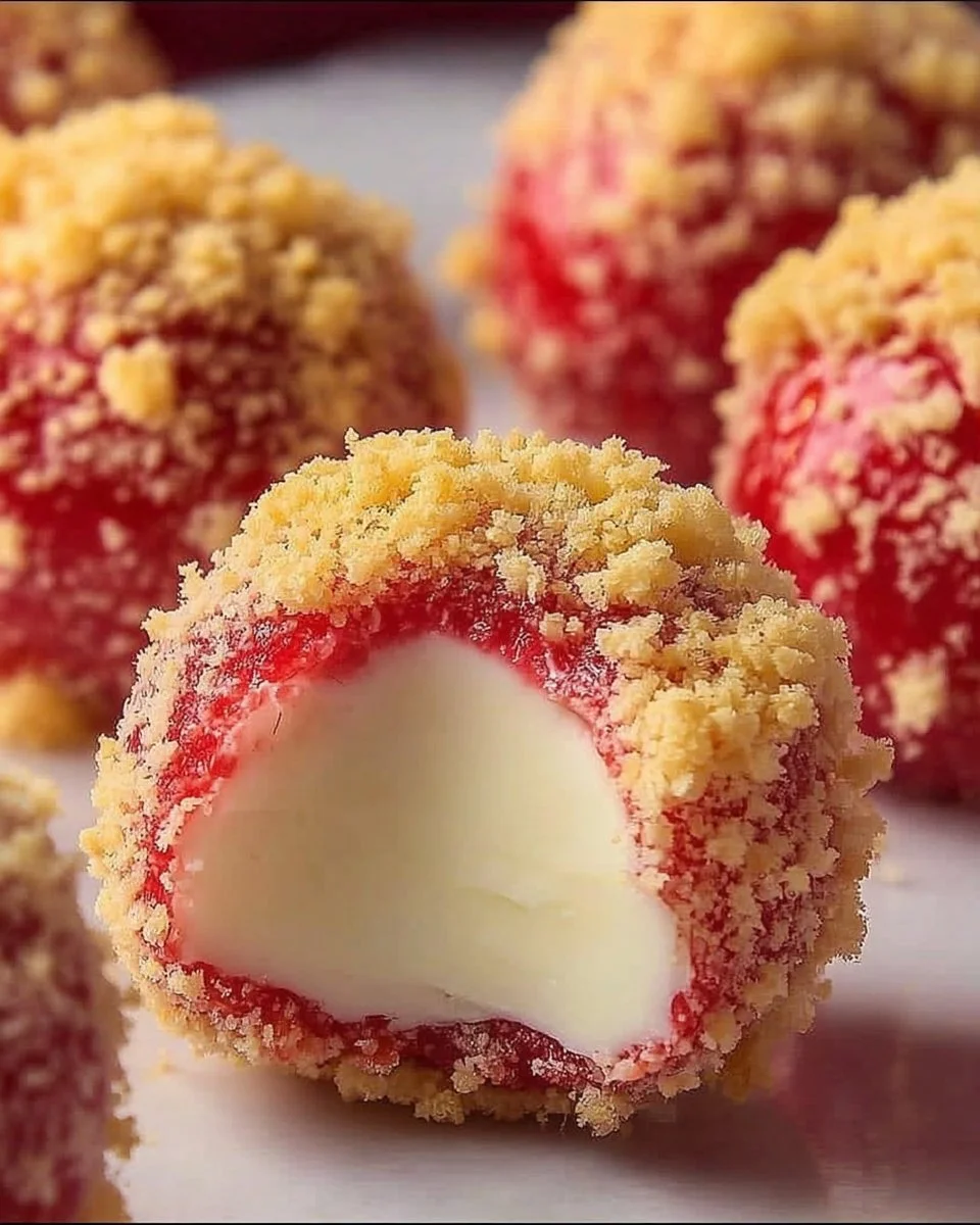 Delicious Strawberry Oreo Cheesecake Balls served on a plate