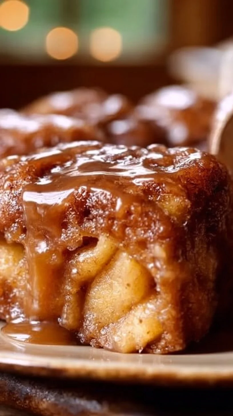 Delicious Sweet Apple Fritter Cake with cinnamon and apple chunks