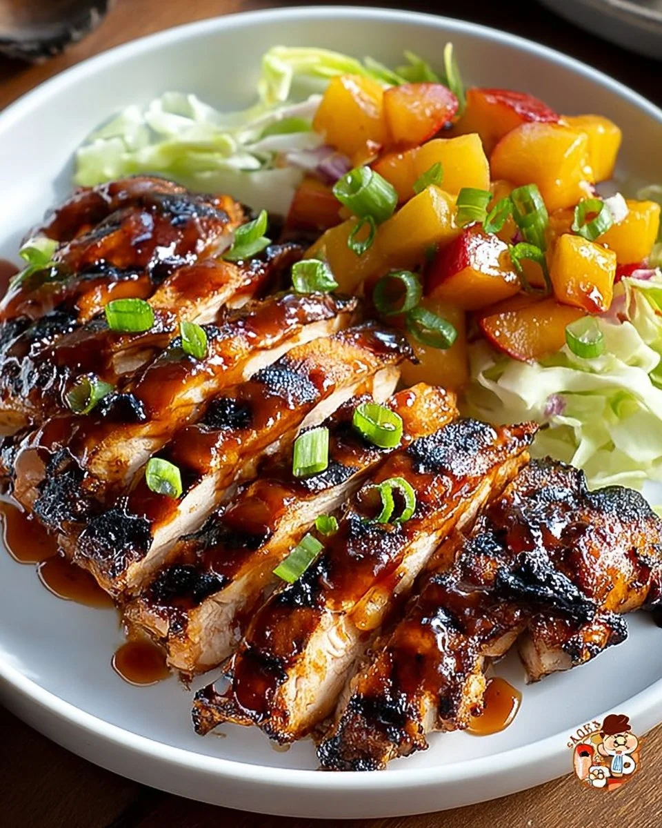 Sweet grilled teriyaki chicken recipe featured on a plate
