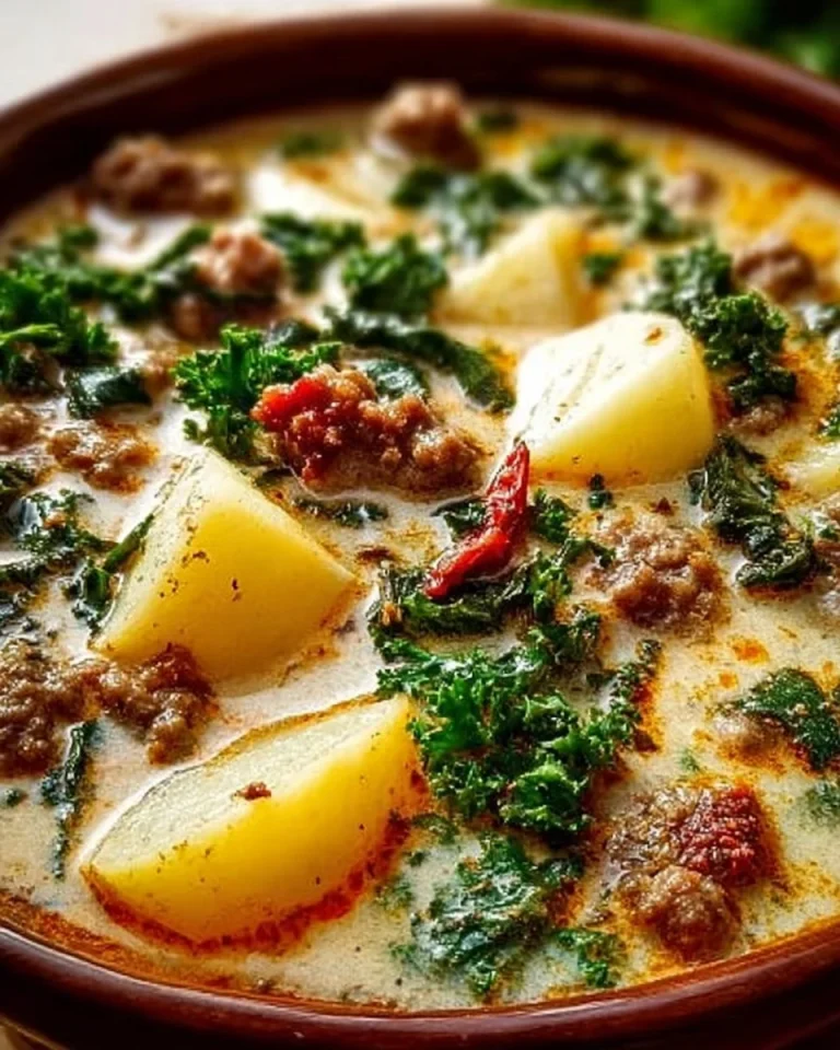 A bowl of traditional Tuscany Soup with fresh vegetables and herbs.