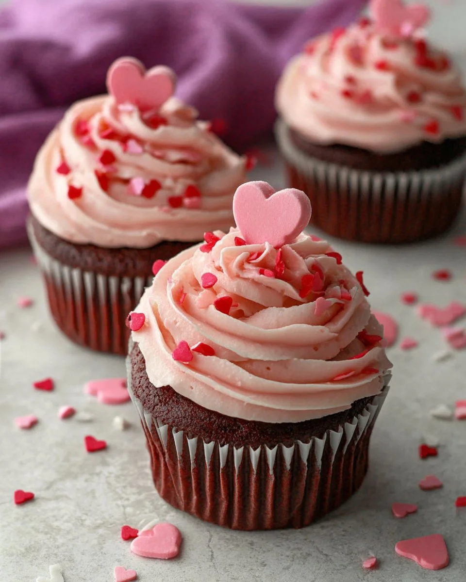 Deliciously decorated Valentine’s Day cupcakes for a romantic celebration.