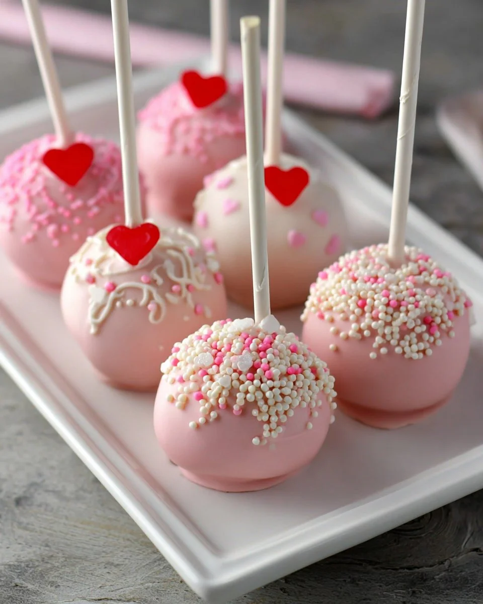 Delicious Valentine's Day Oreo Pops decorated with colorful sprinkles