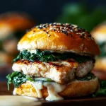 White Cheddar Spinach Chicken Burgers