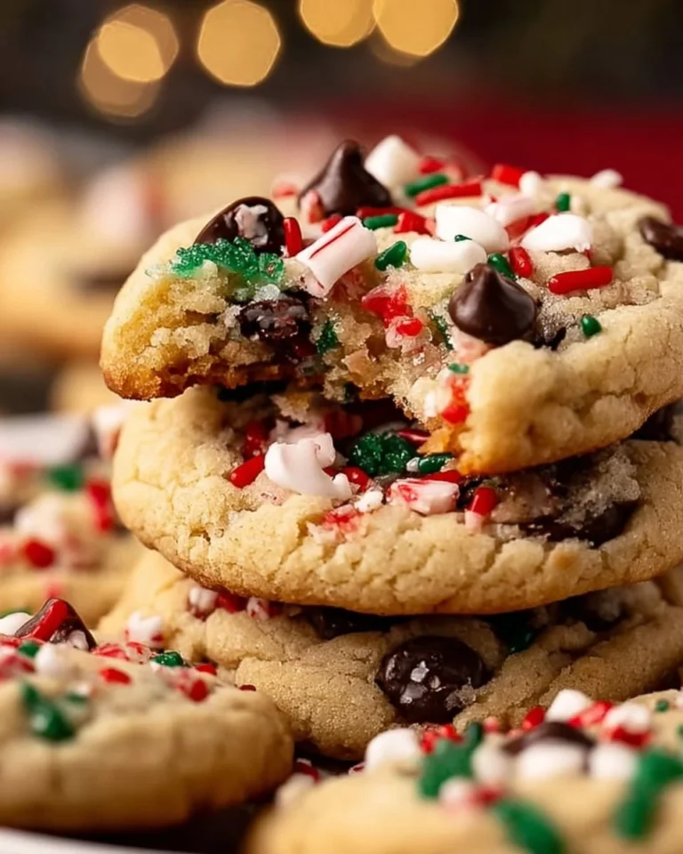 Delicious Winter Wonderland Chocolate Chip Cookies on a festive plate